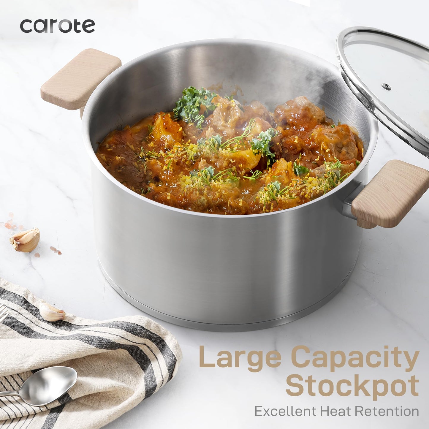 CAROTE 7-Piece Stainless Steel Cookware Set