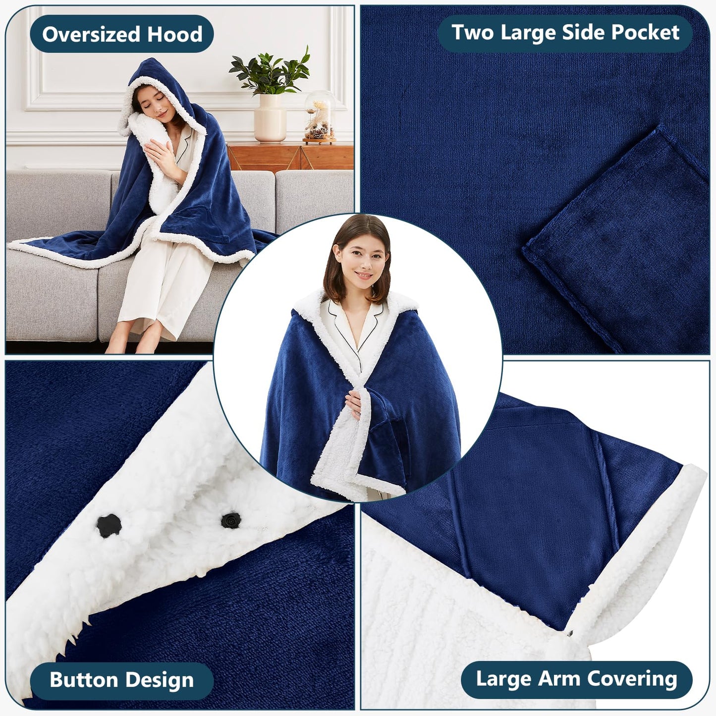 Heated Electric Blanket Shawl with 10 Settings