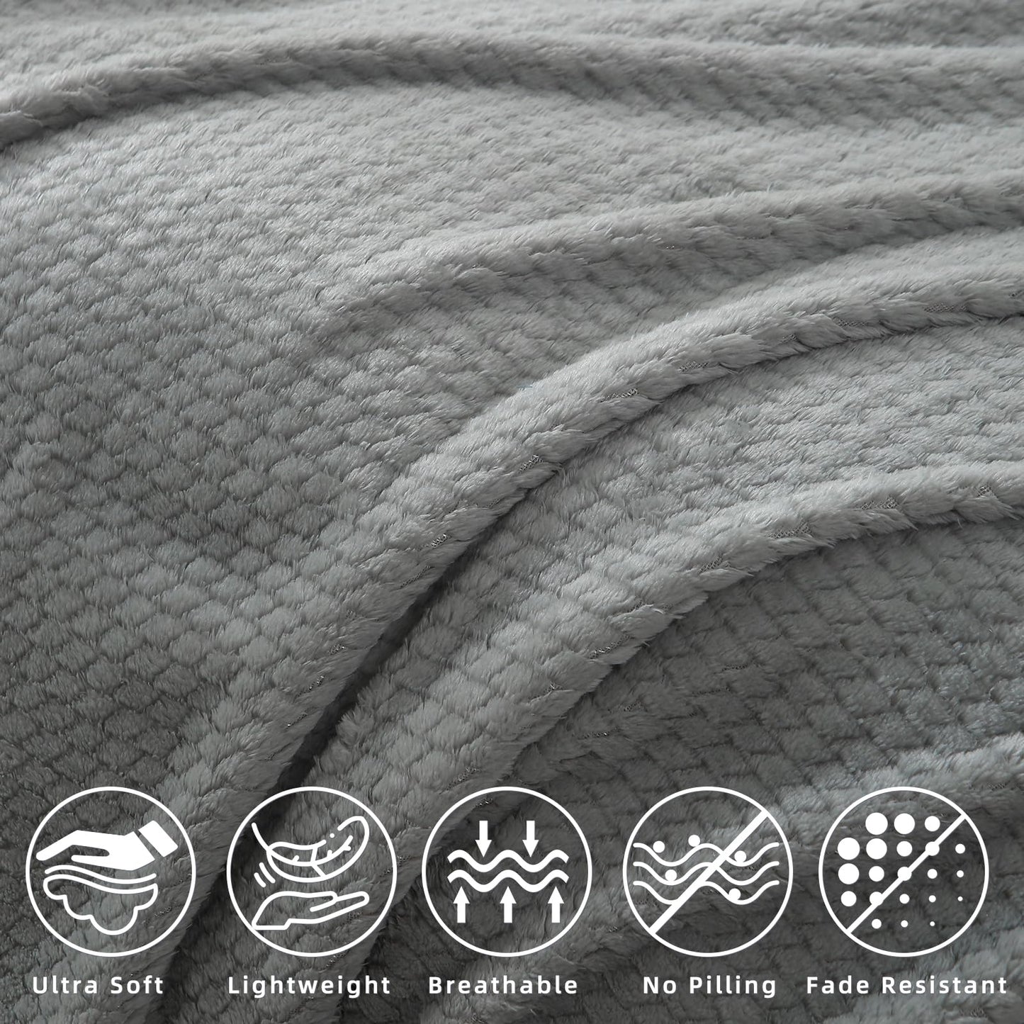 Cozy Reversible Fleece Throw Blanket for Couch