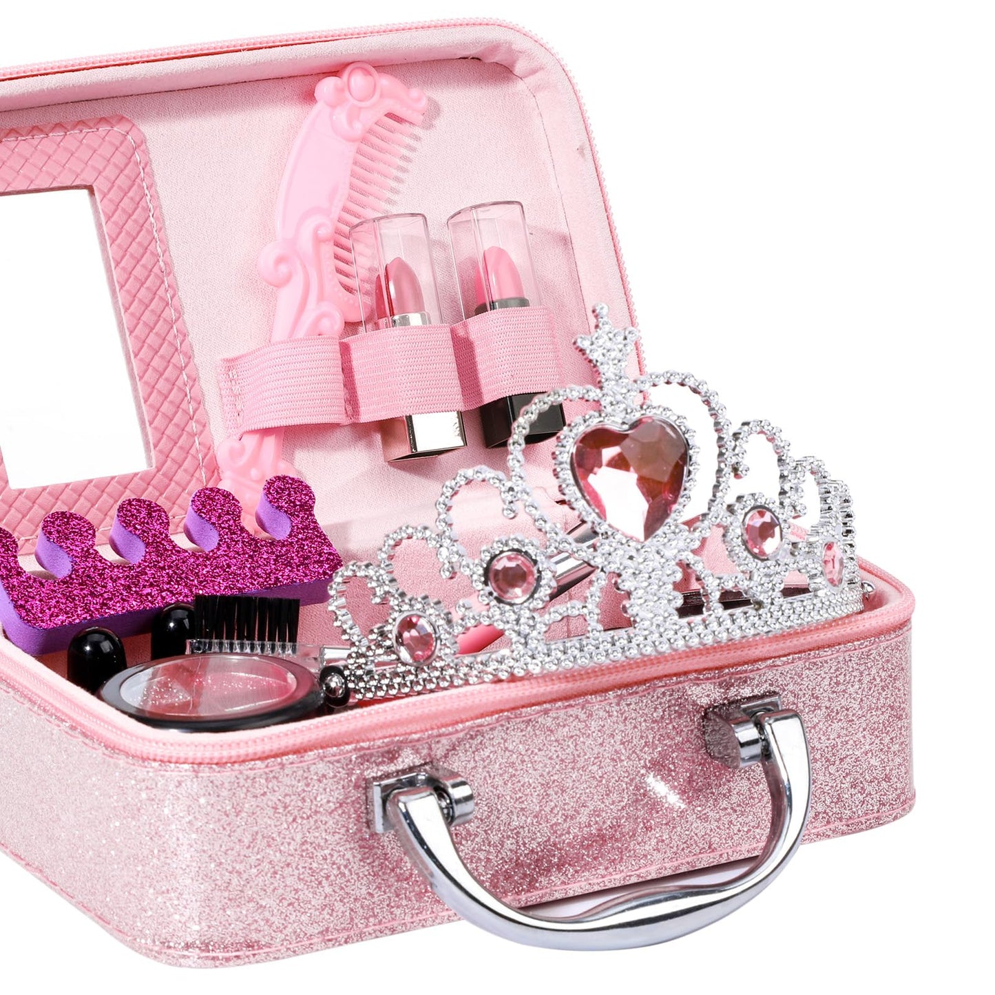 Ci Vetch Kids Makeup Kit for Girl, Pretend Makeup for Toddlers Kids, Washable Non Toxic Make Up with Cosmetic Bag for Girls, Pretend Play Toy Makeup Set Gift for Little Girls Age 3 4 5 6 7 8 Years Old