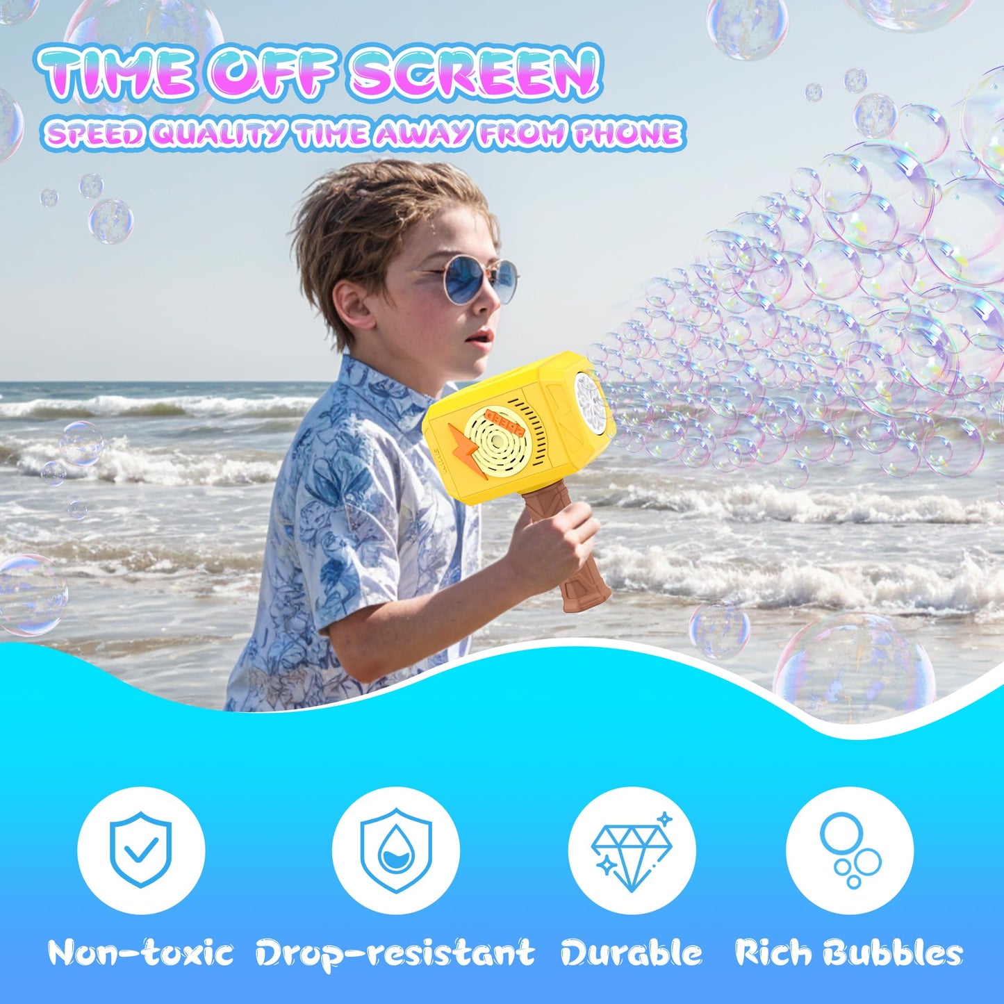 Bubble Machine with Light & Music for Kids
