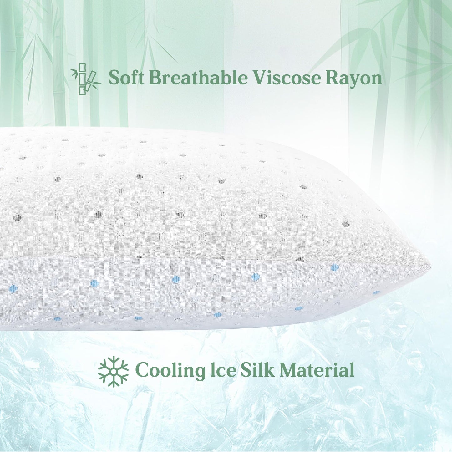 Dreamood Queen Pillows Set of 1 with Cooling & Soft Cover Shredded Memory Foam Pillows Adjustable Loft & Firmness Bed Pillow for Sleeping for Side Back Stomach Sleeper Cooling Pillow Hypoallergenic