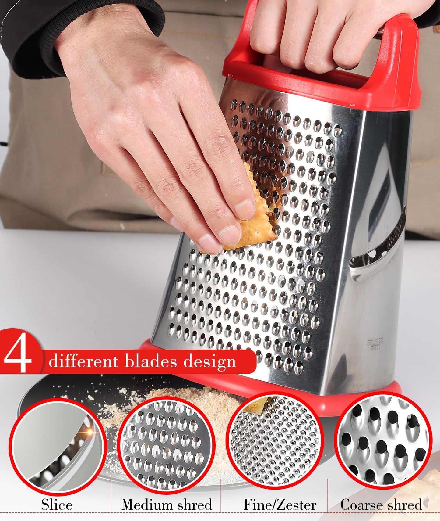 Ourokhome Stainless Steel Box Grater with Container