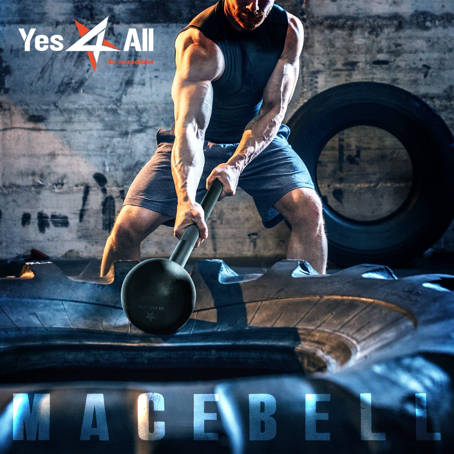 15 lb Yes4All Steel Mace for Strength Training
