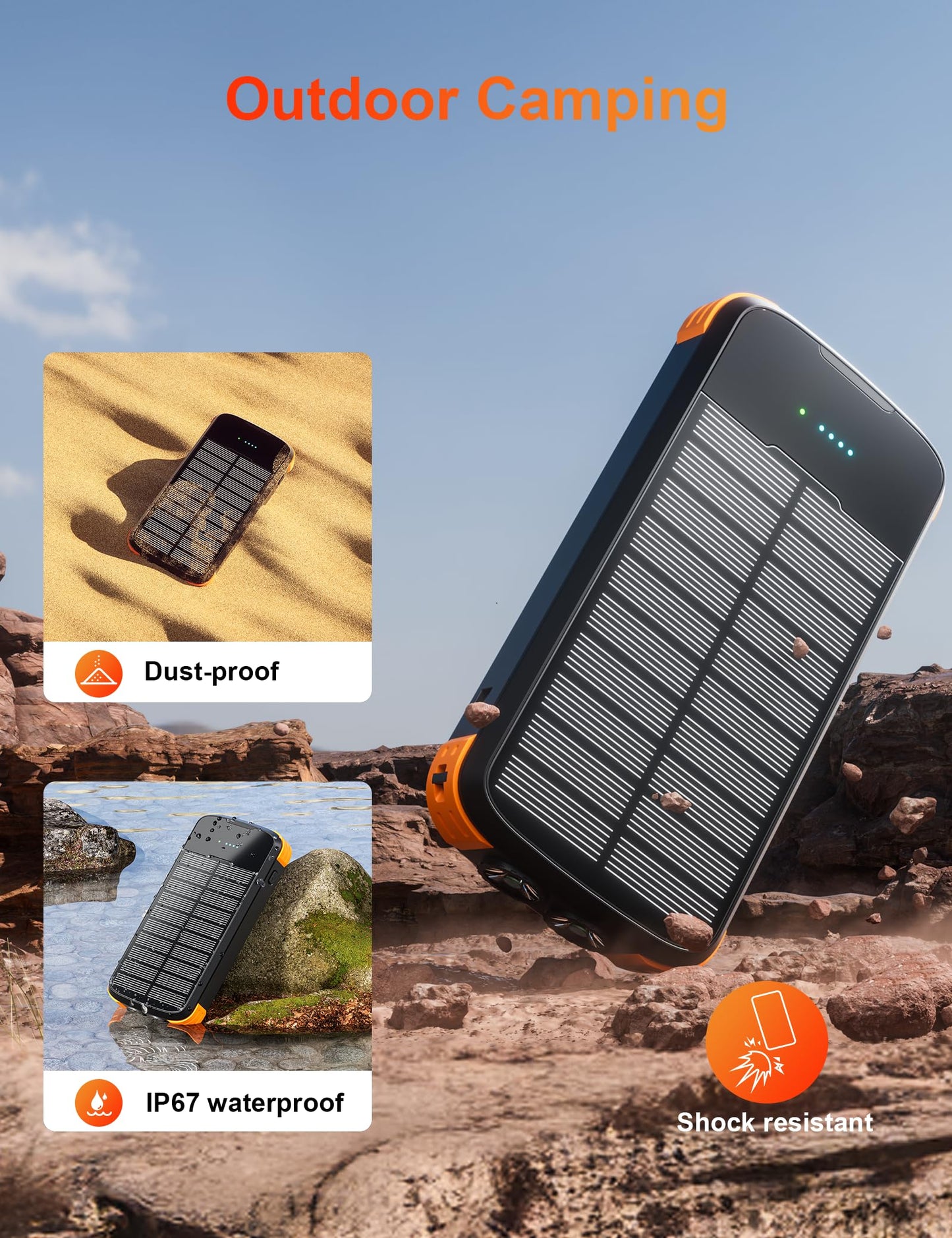 40000mAh Solar Power Bank with Fast Charging