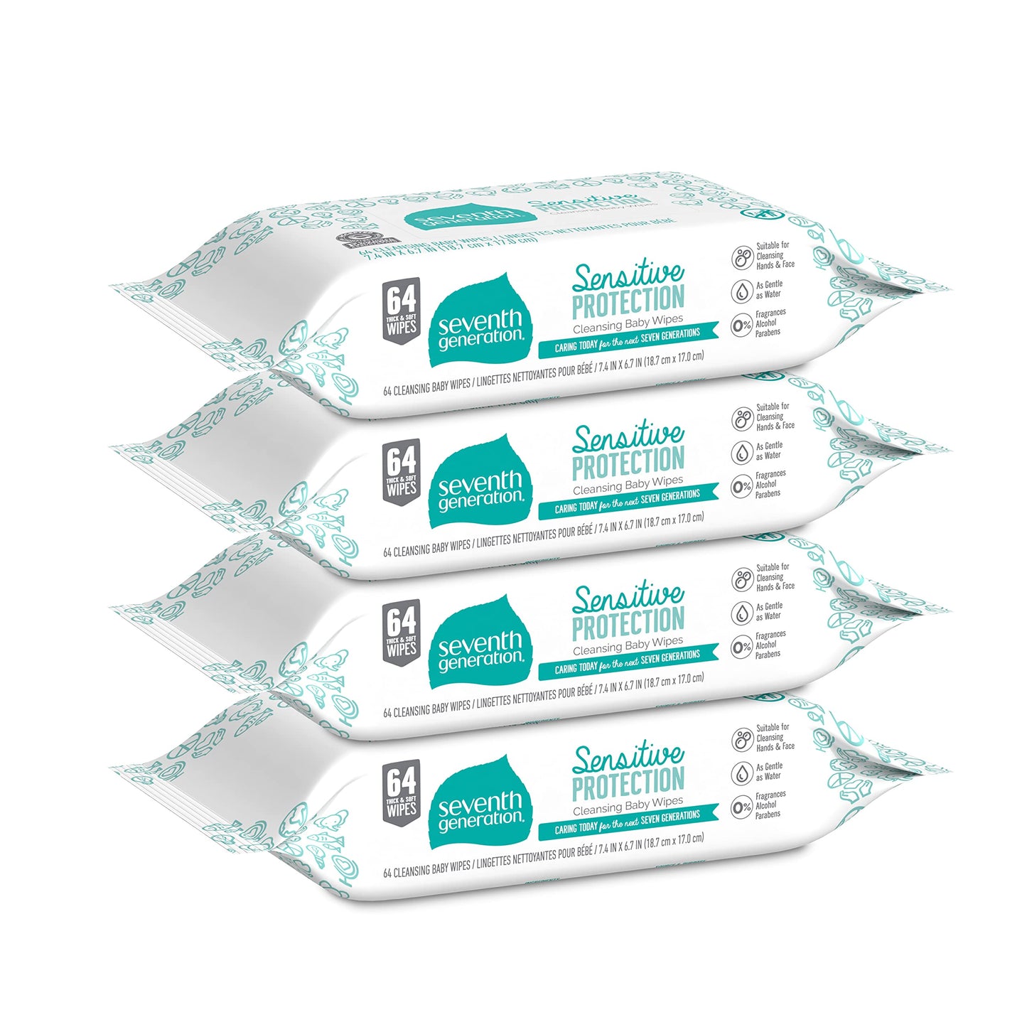 Seventh Generation Unscented Baby Wipes 256 Count
