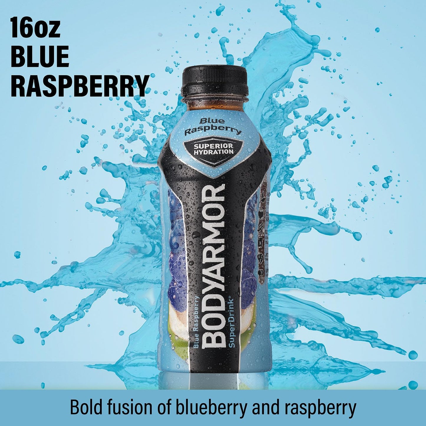 BODYARMOR Blue Raspberry Sports Drink, 16 Fl Oz (Pack of 12)