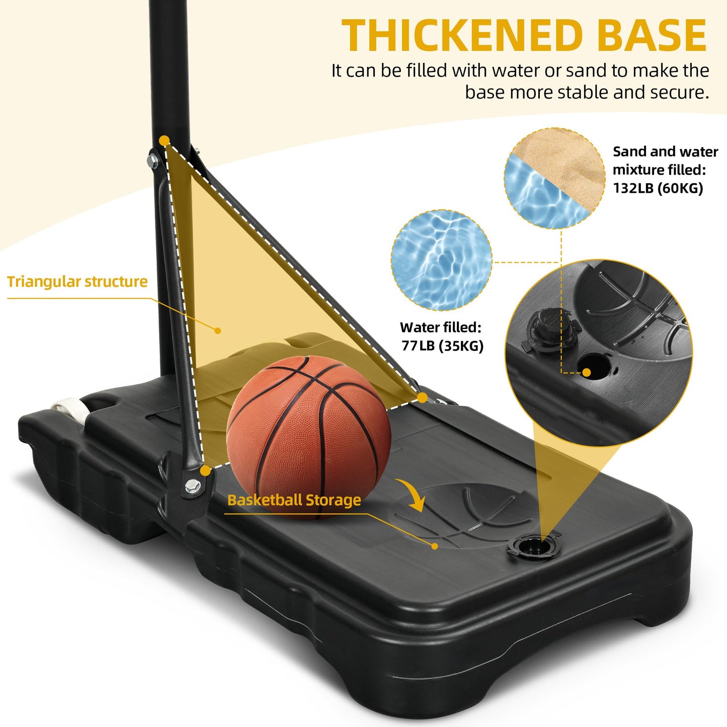 DWVO Portable Basketball Hoop for Outdoor Fun