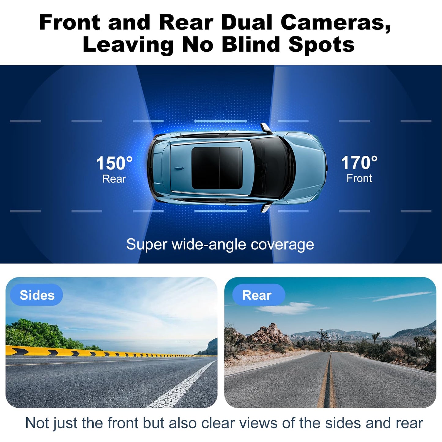 4K Dash Cam Front and Rear with Night Vision