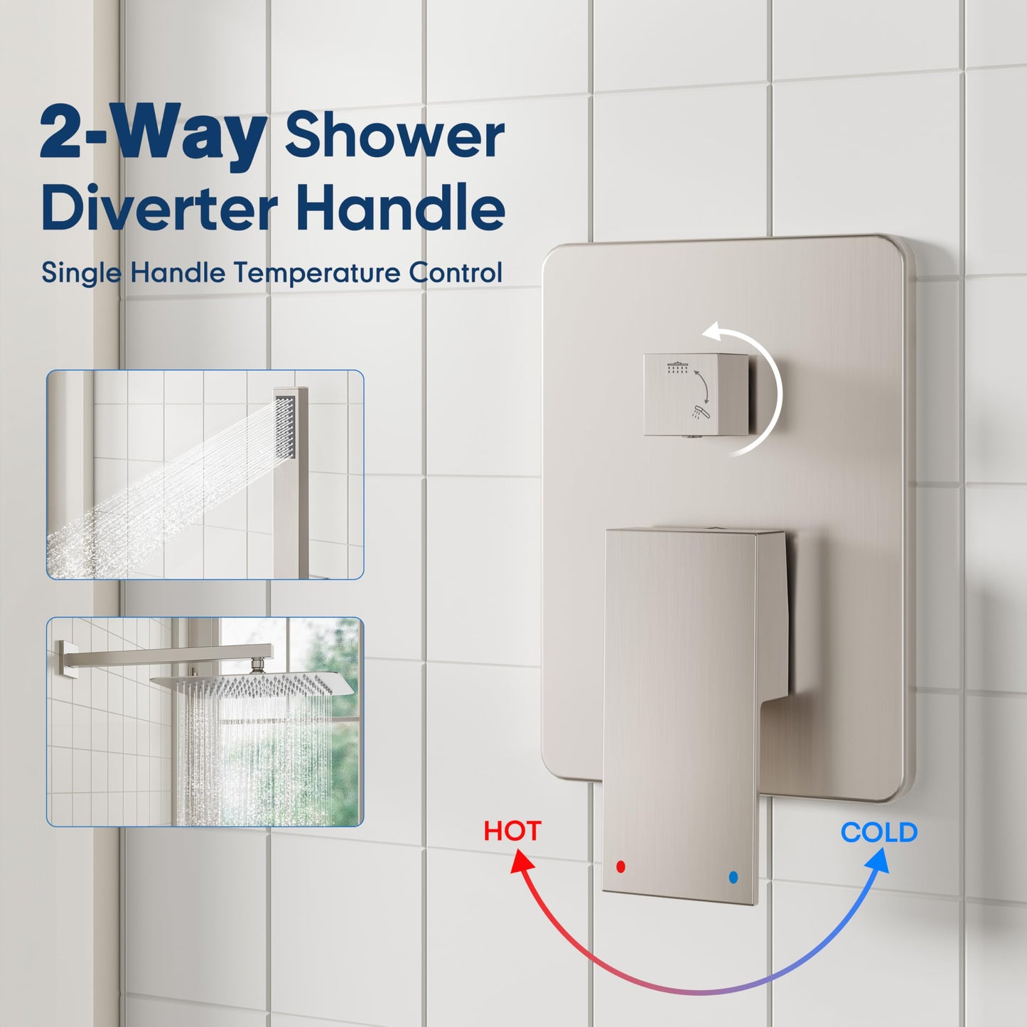 12" Rain Shower Head System with Handheld Combo