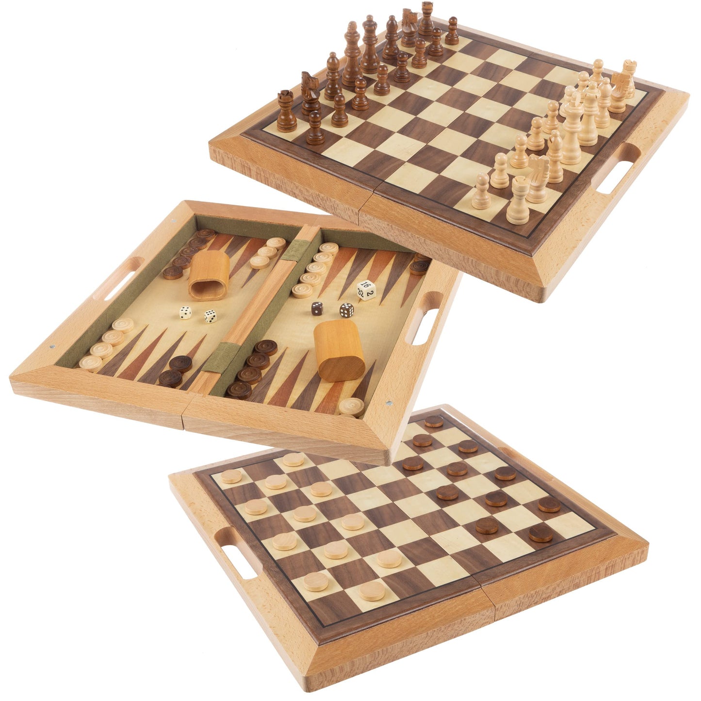 3-in-1 Chess, Backgammon, Checkers Travel Set