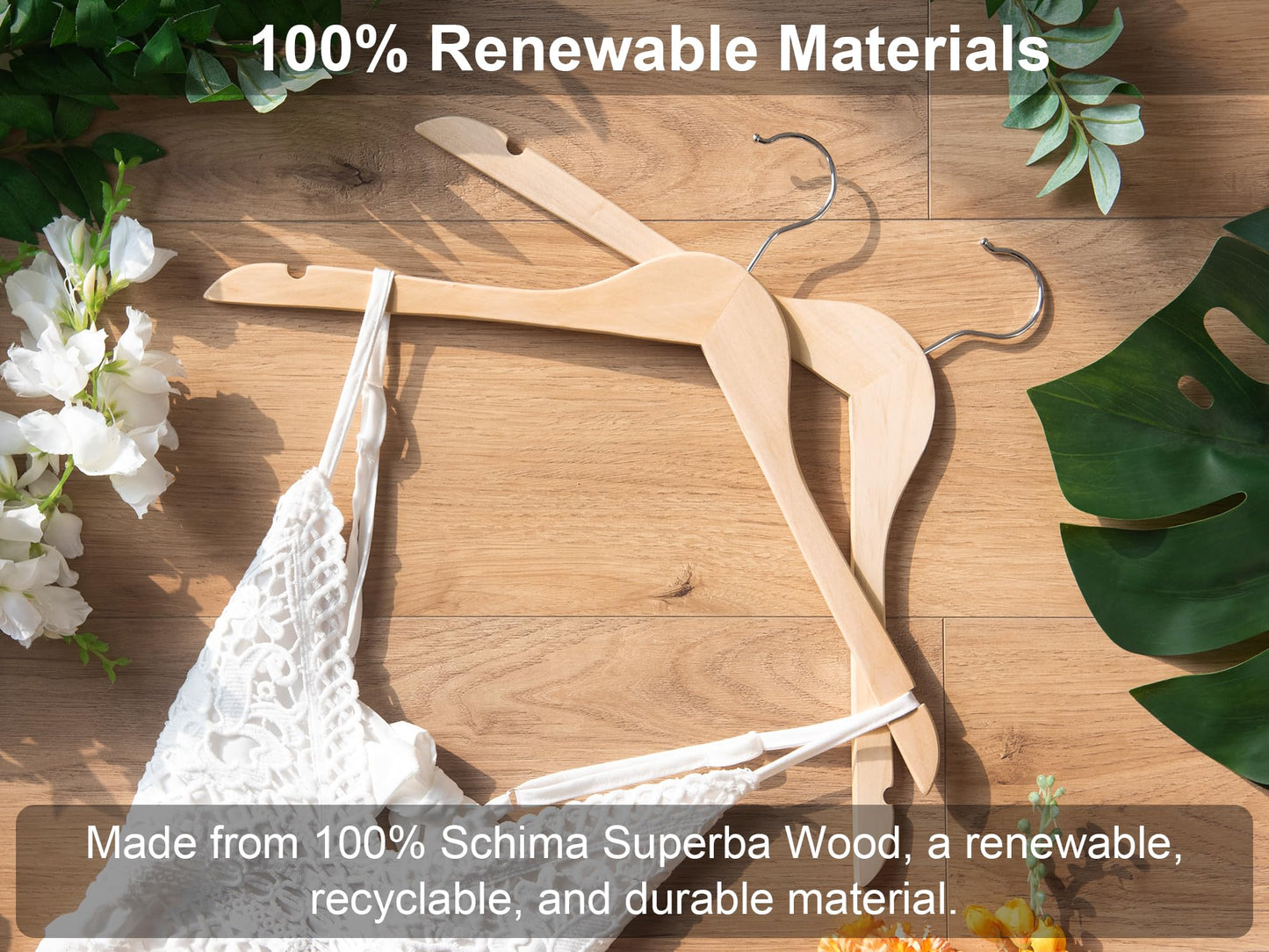 30 Pack StorageWorks Wooden Clothes Hangers