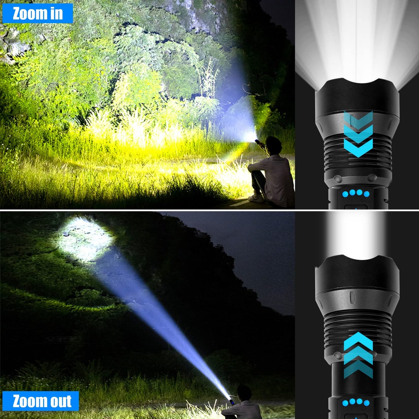 Foleto 100000 Lumen Rechargeable Tactical Flashlight