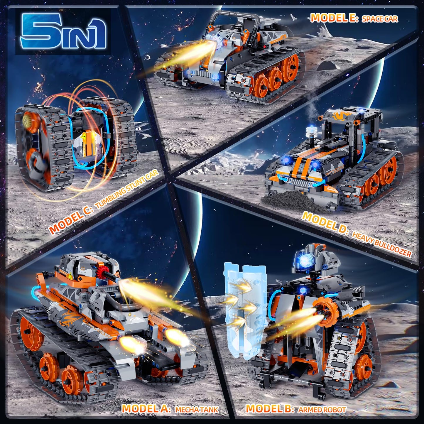 552 Pcs 5-in-1 Remote Controlled STEM Building Toys Set
