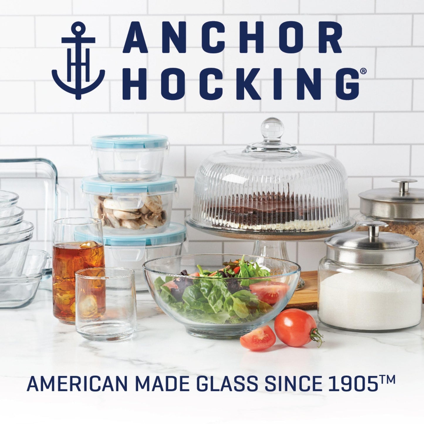 2 Quart Anchor Hocking Glass Mixing Bowl