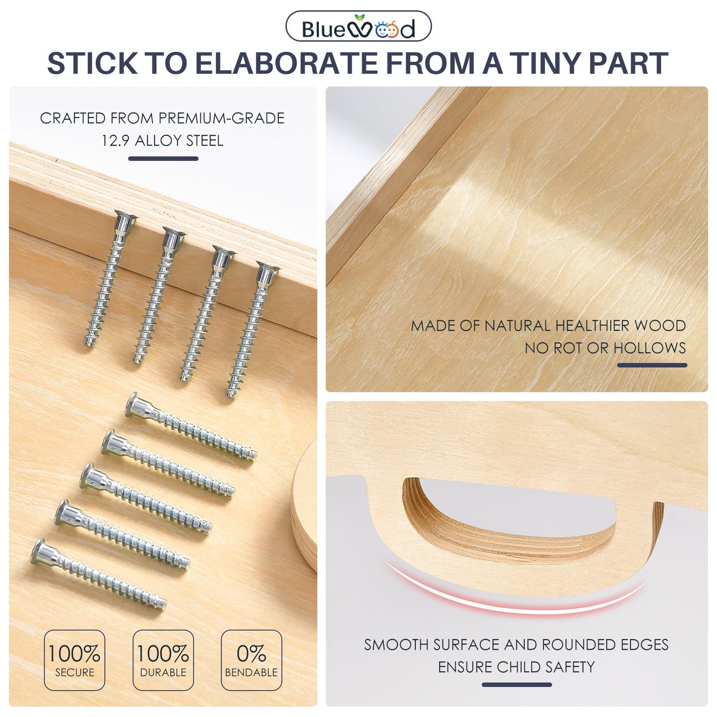 BlueWood 7-in-1 Wooden Climbing Triangle for Kids