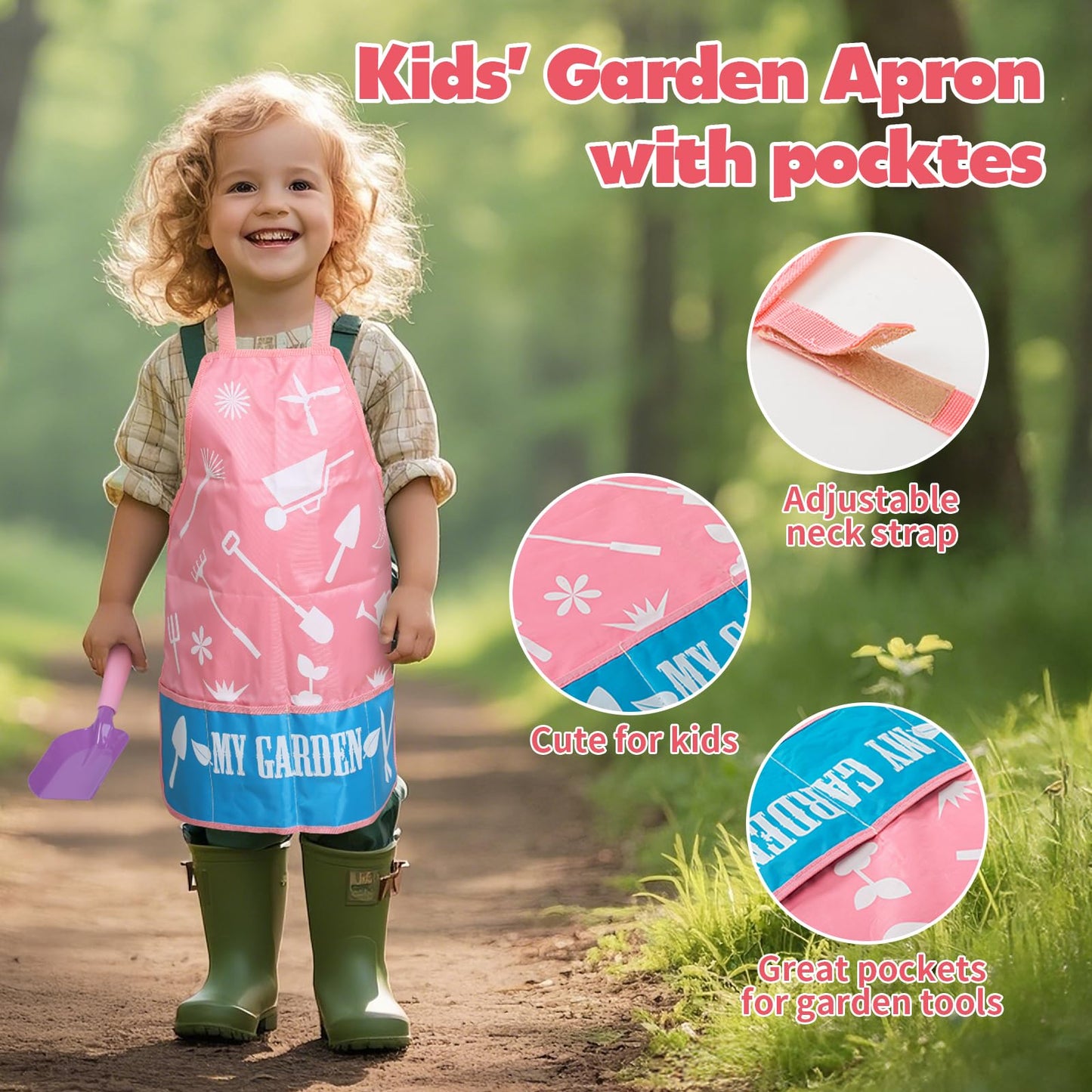 Kids Gardening Tools Set with Tote Bag & Pots