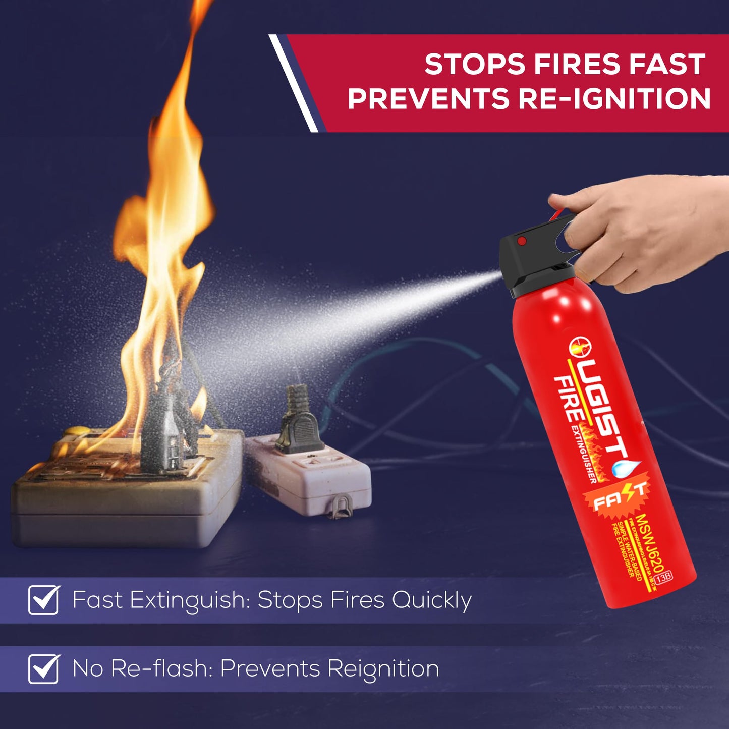 2 Pack Fire Extinguishers with Bracket Ougist