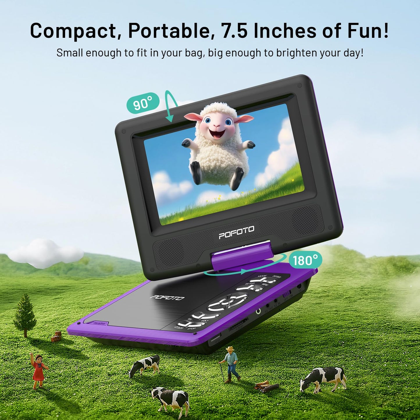 Portable DVD Player for Kids with Swivel Screen
