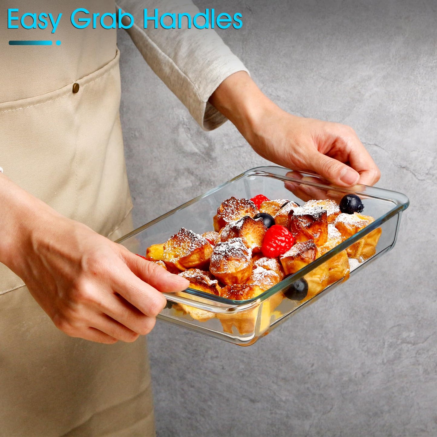 1.1 QT Glass Baking Dish With Lid for Oven, Glass Pan for Cooking Rectangular Bakeware Set, Glass Casserole Dish Set