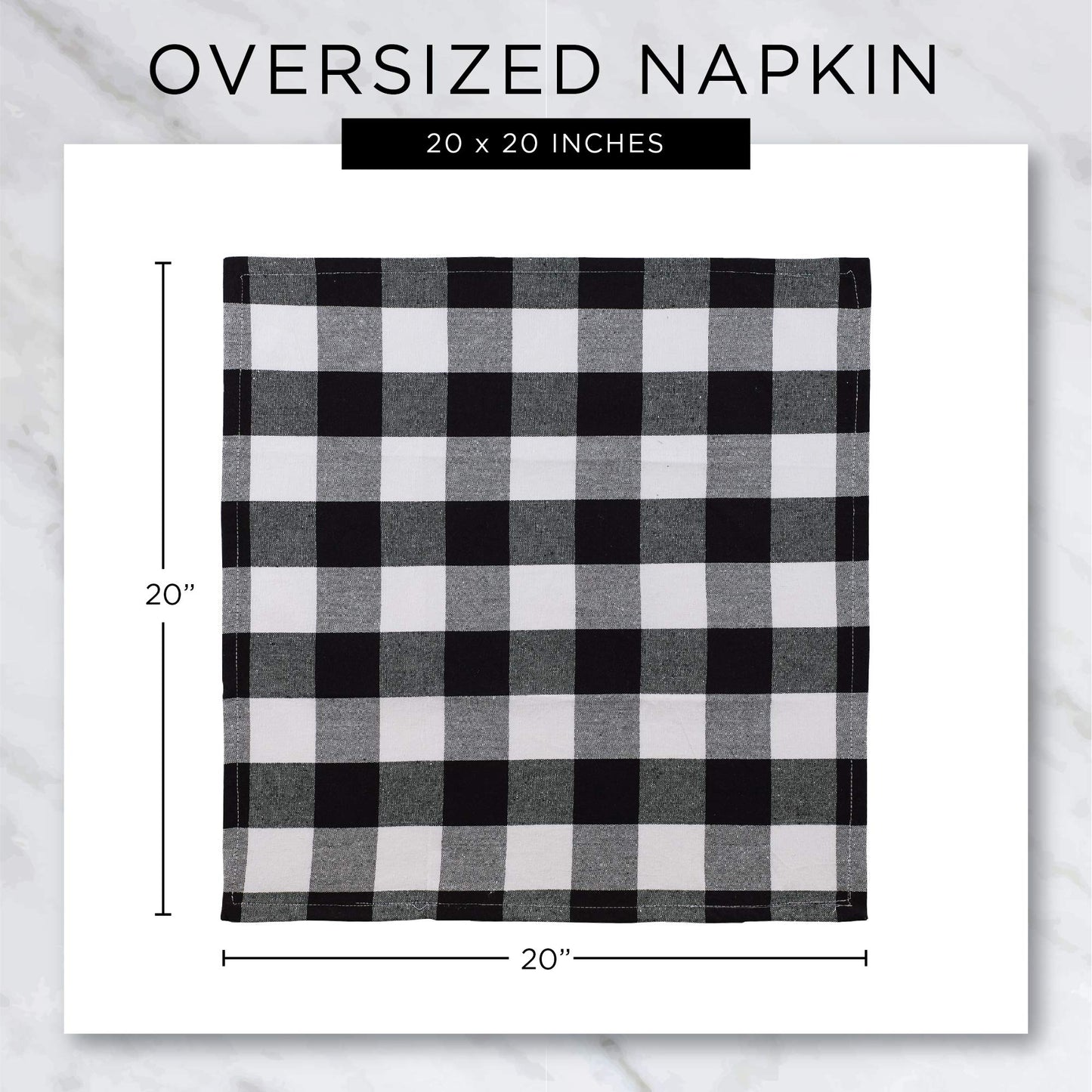 DII Gray & White Buffalo Check Napkin Set