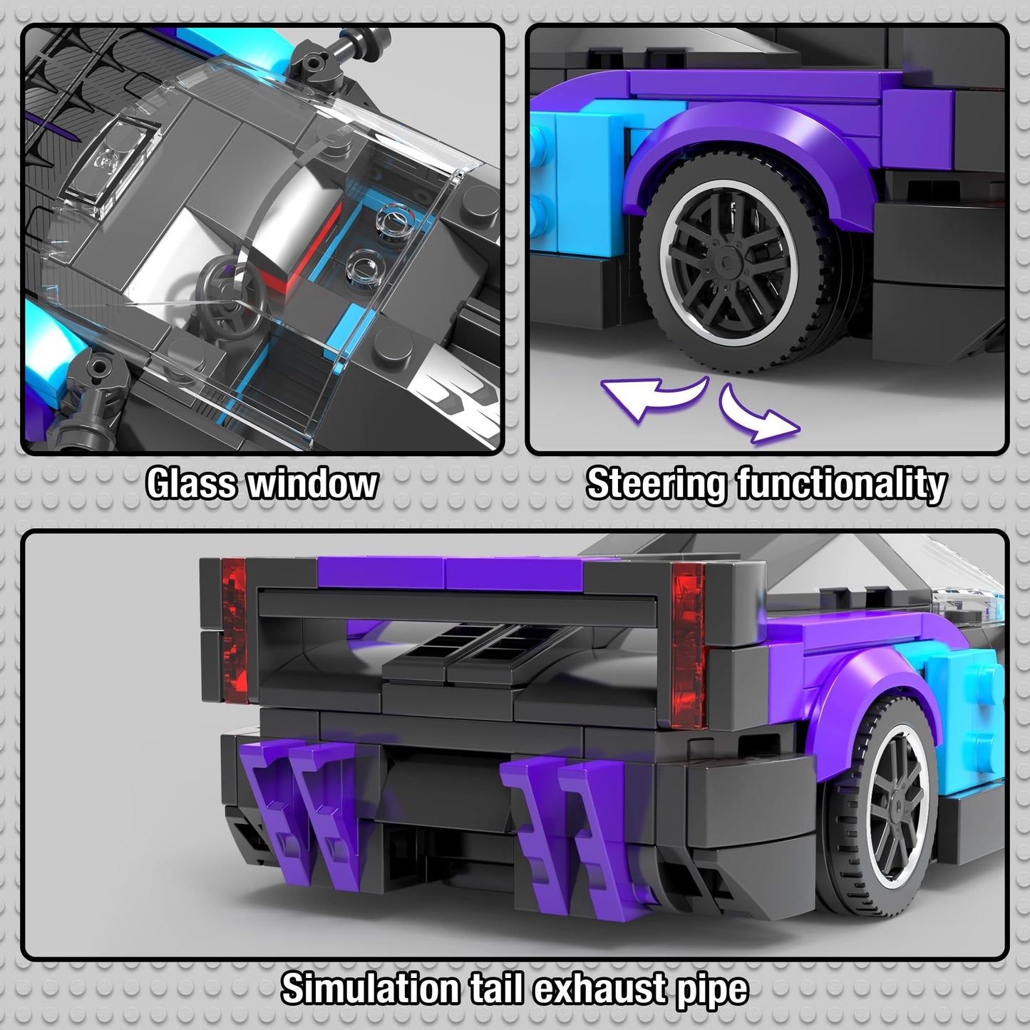 476-Piece Super Sports Car Building Set