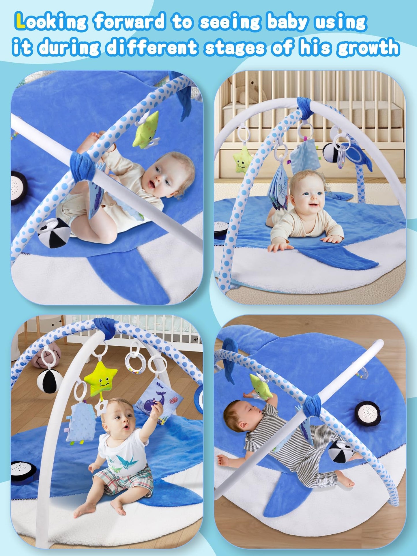 Baby Play Gym Mat with Music & Lights