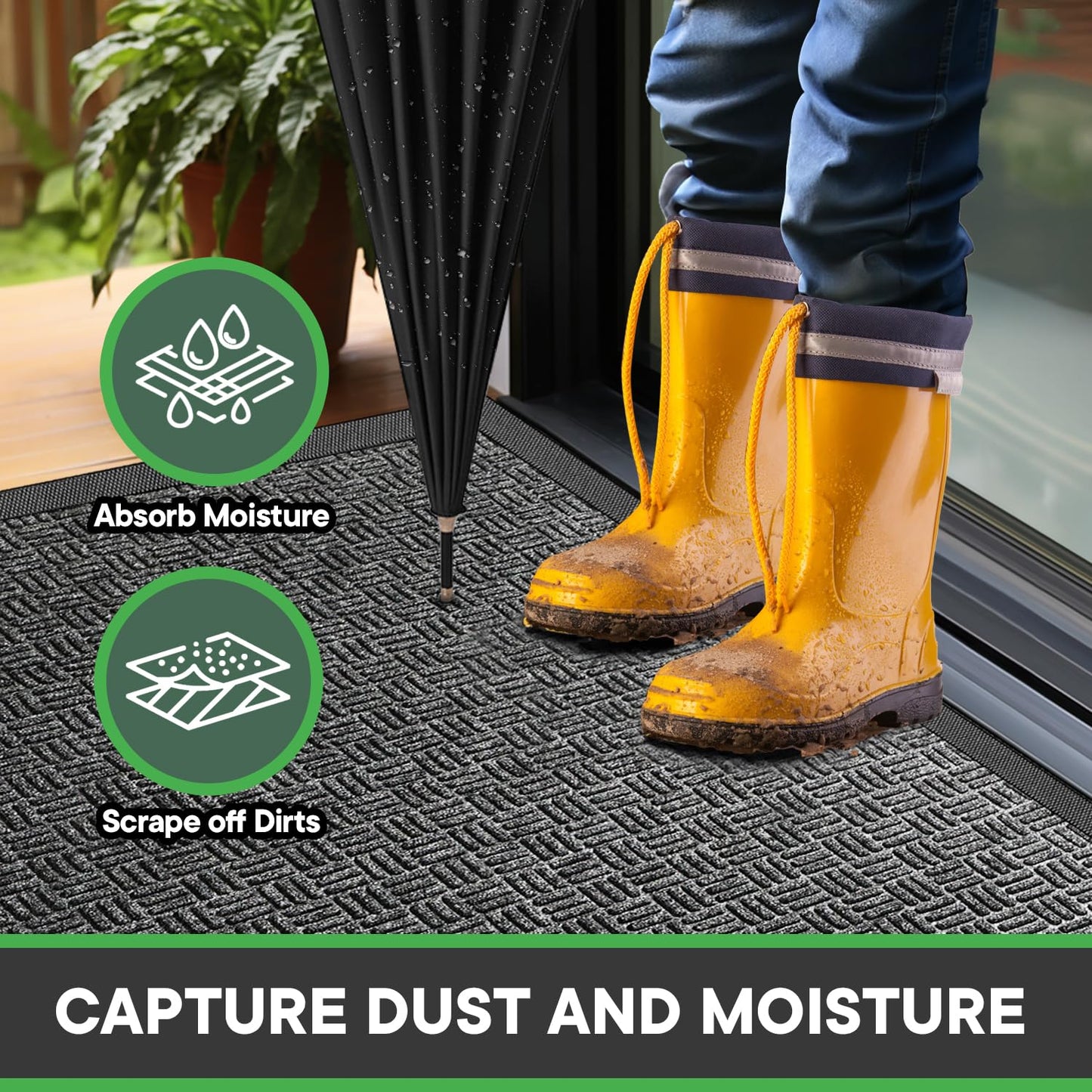Heavy Duty Waterproof Welcome Mat for Entryway