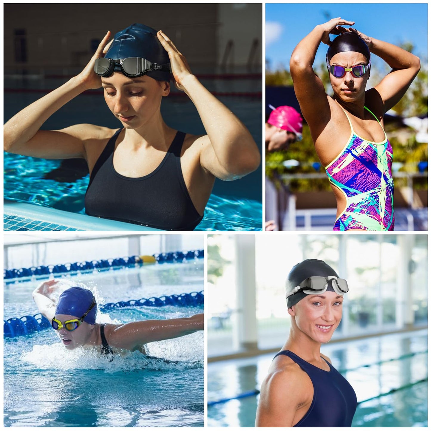 Swim Goggles & Cap Set for Adults
