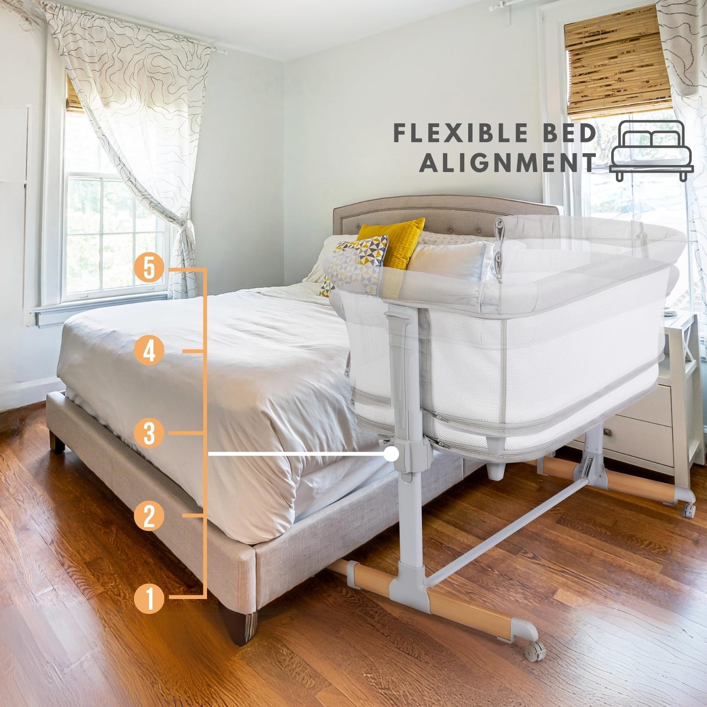 Baby Bassinet Bedside Sleeper with Adjustable Height
