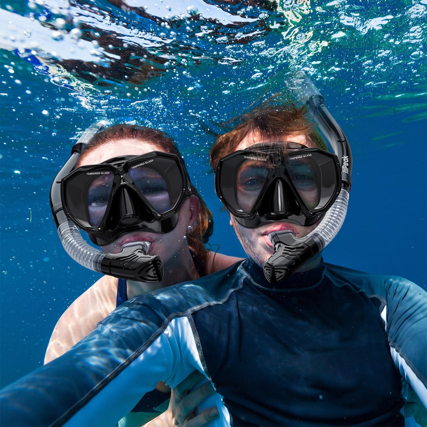 HiiPeak Dry Snorkel Set with Panoramic Mask