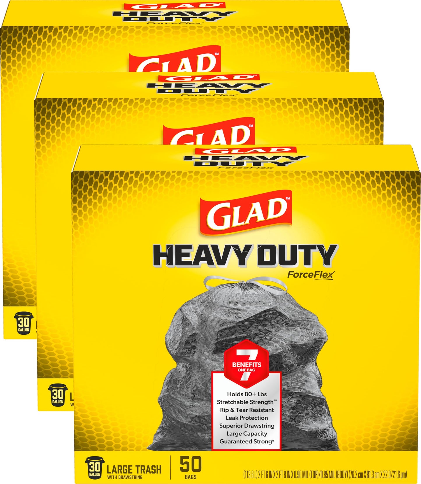 Glad 30 Gallon ForceFlex Drawstring Trash Bags