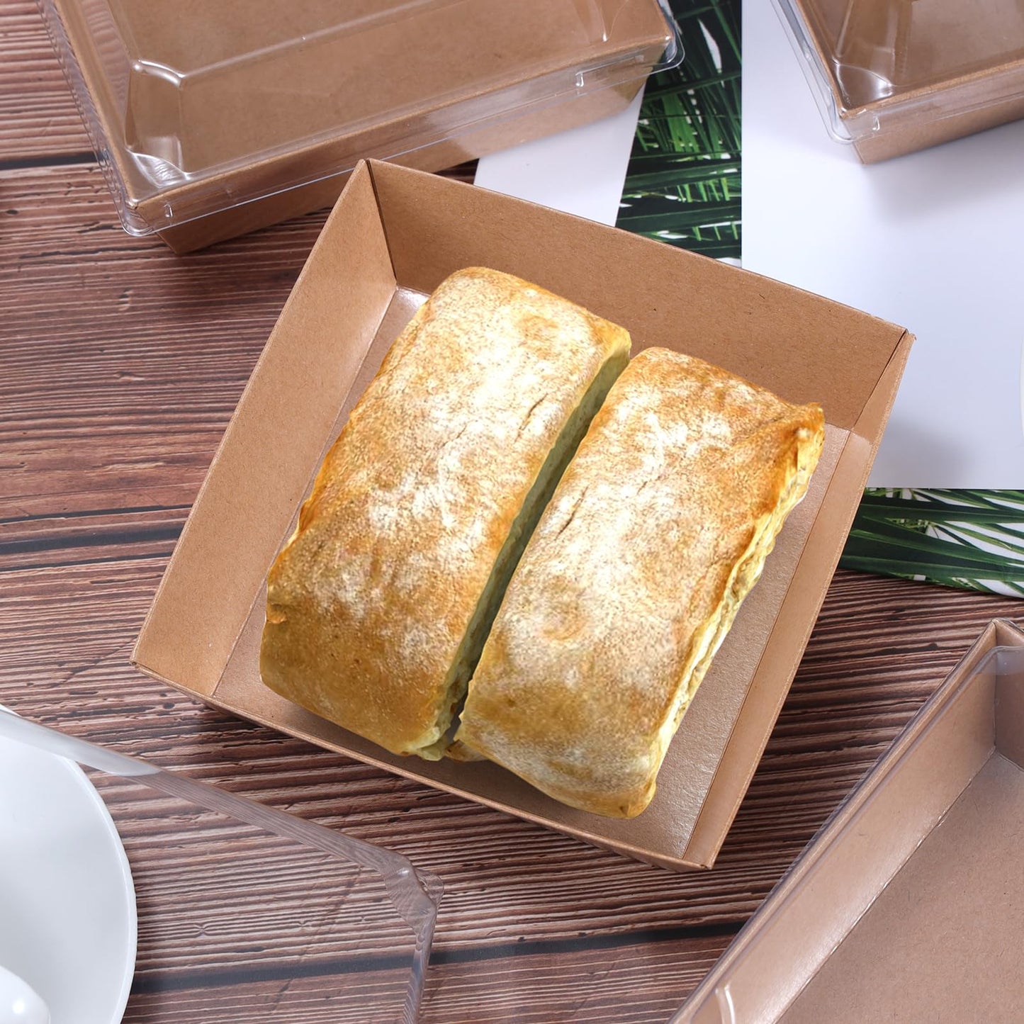 Disposable Mini Brown Dessert Boxes, 100 Pack