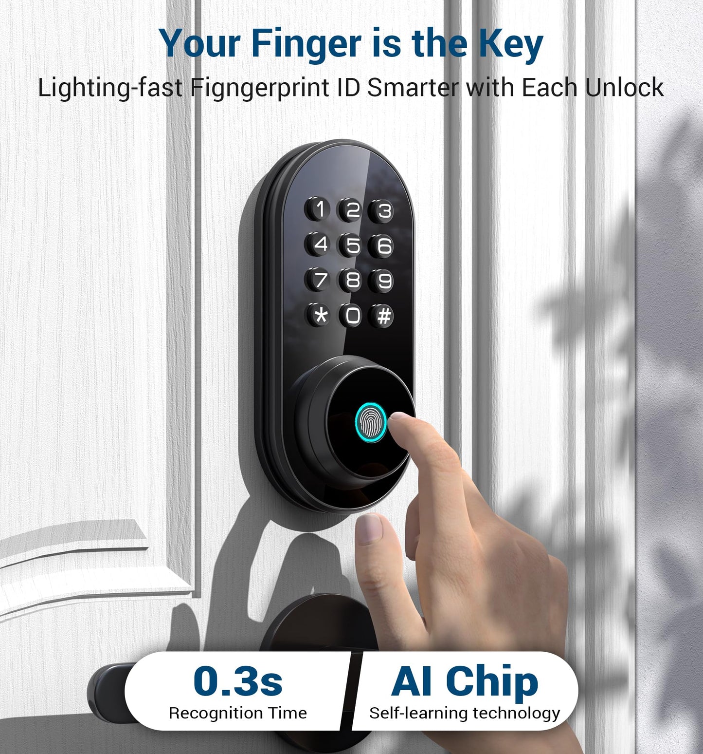 TEEHO Keyless Fingerprint Smart Door Lock