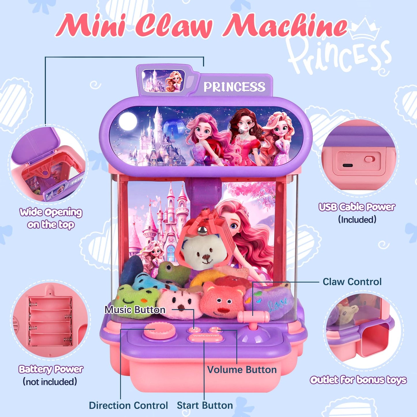 Mini Claw Machine Candy Grabber Toy for Kids