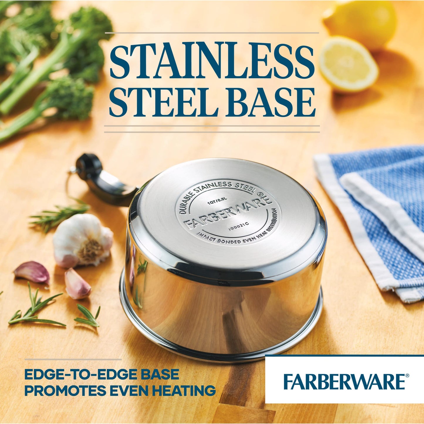 1 Quart Farberware Stainless Steel Sauce Pan with Lid