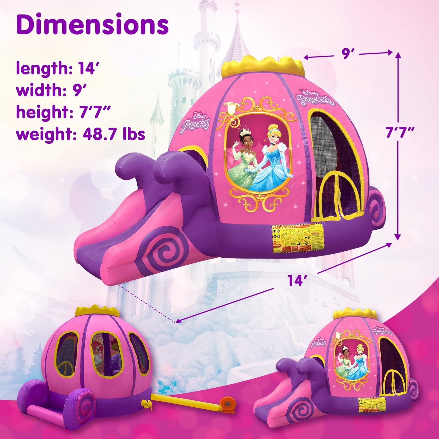 Disney Princess Bounce House with Slide and Pit
