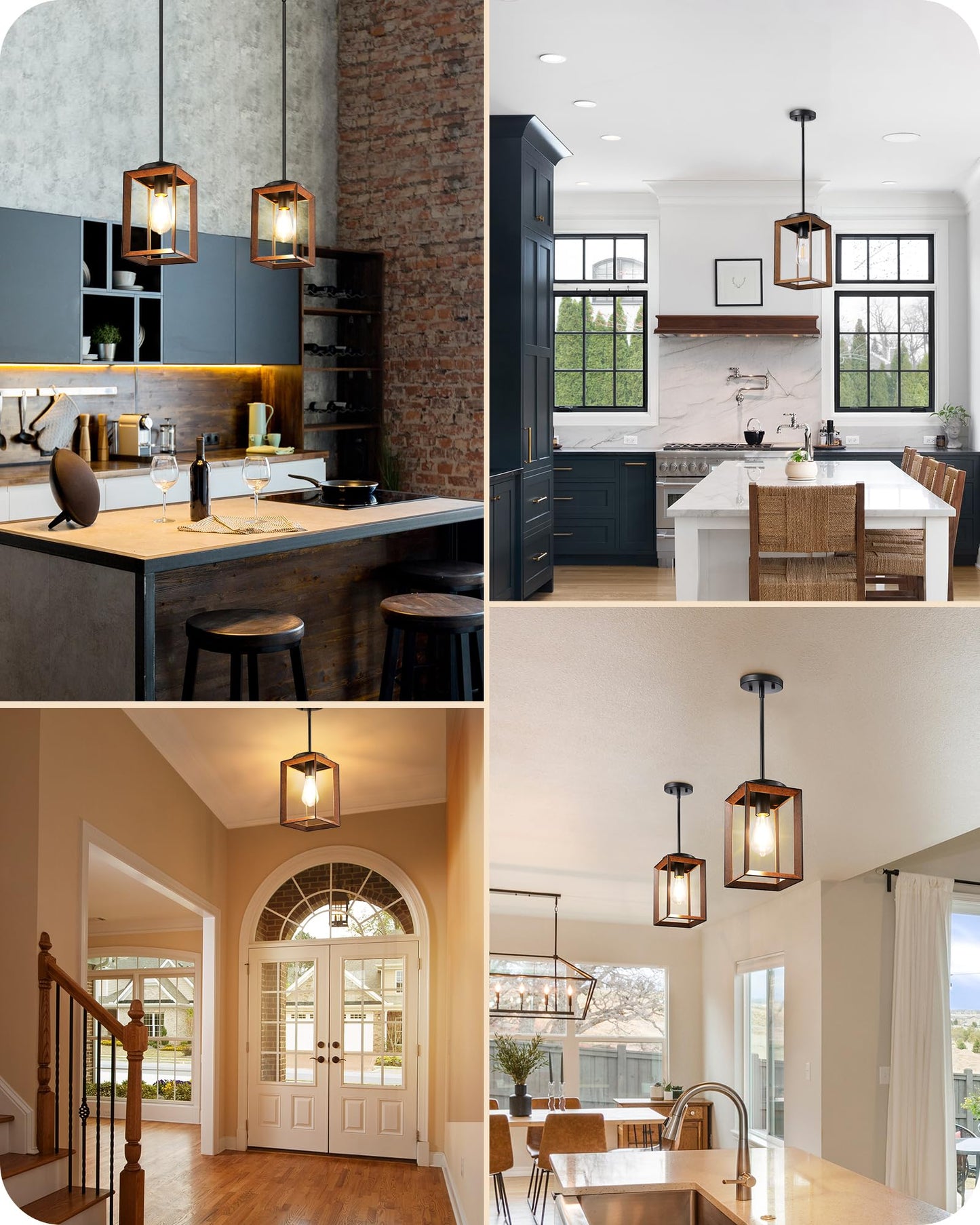 Farmhouse Pendant Light with Adjustable Chain