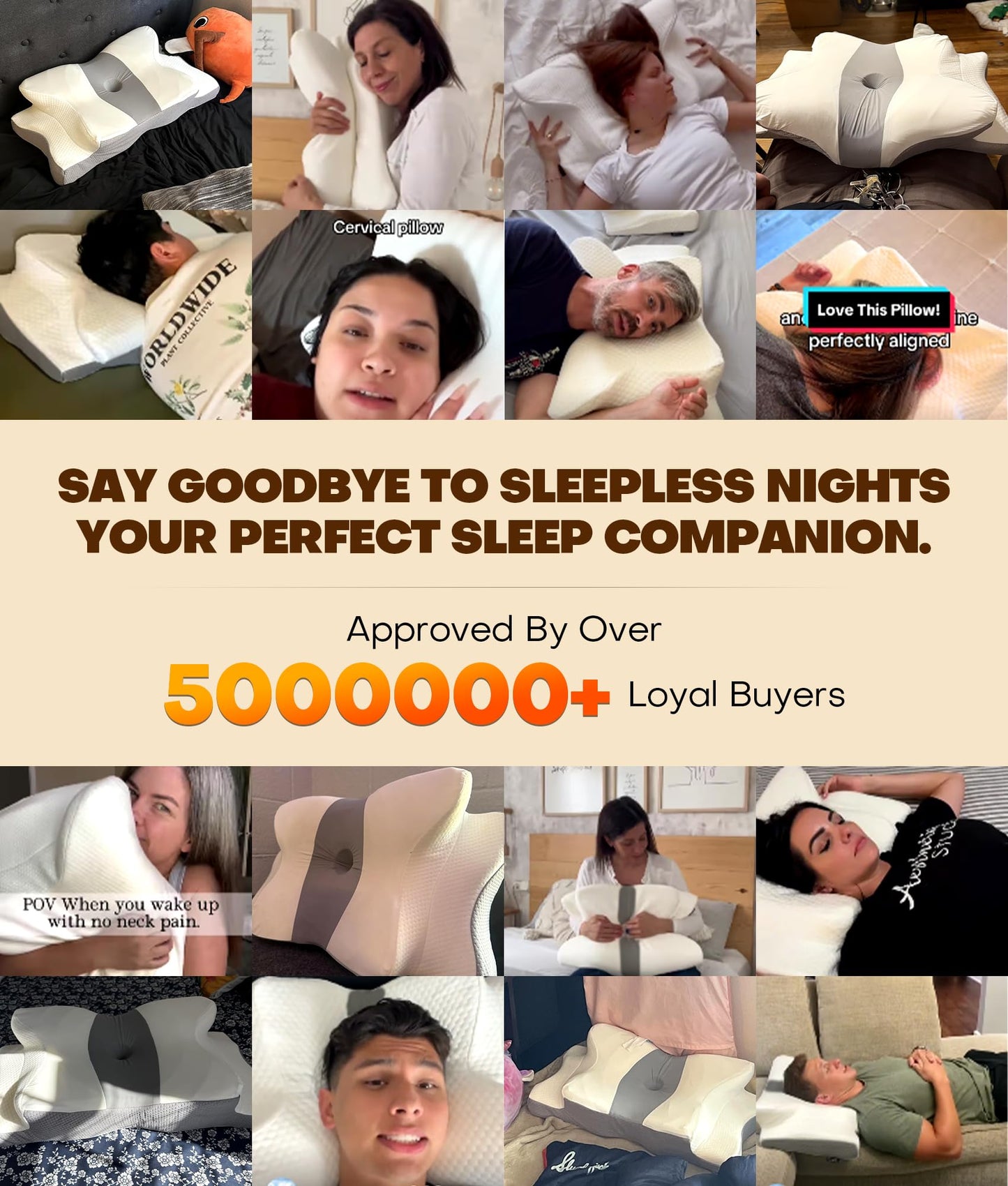 Cozyplayer Ergonomic Neck Pillow for Pain Relief
