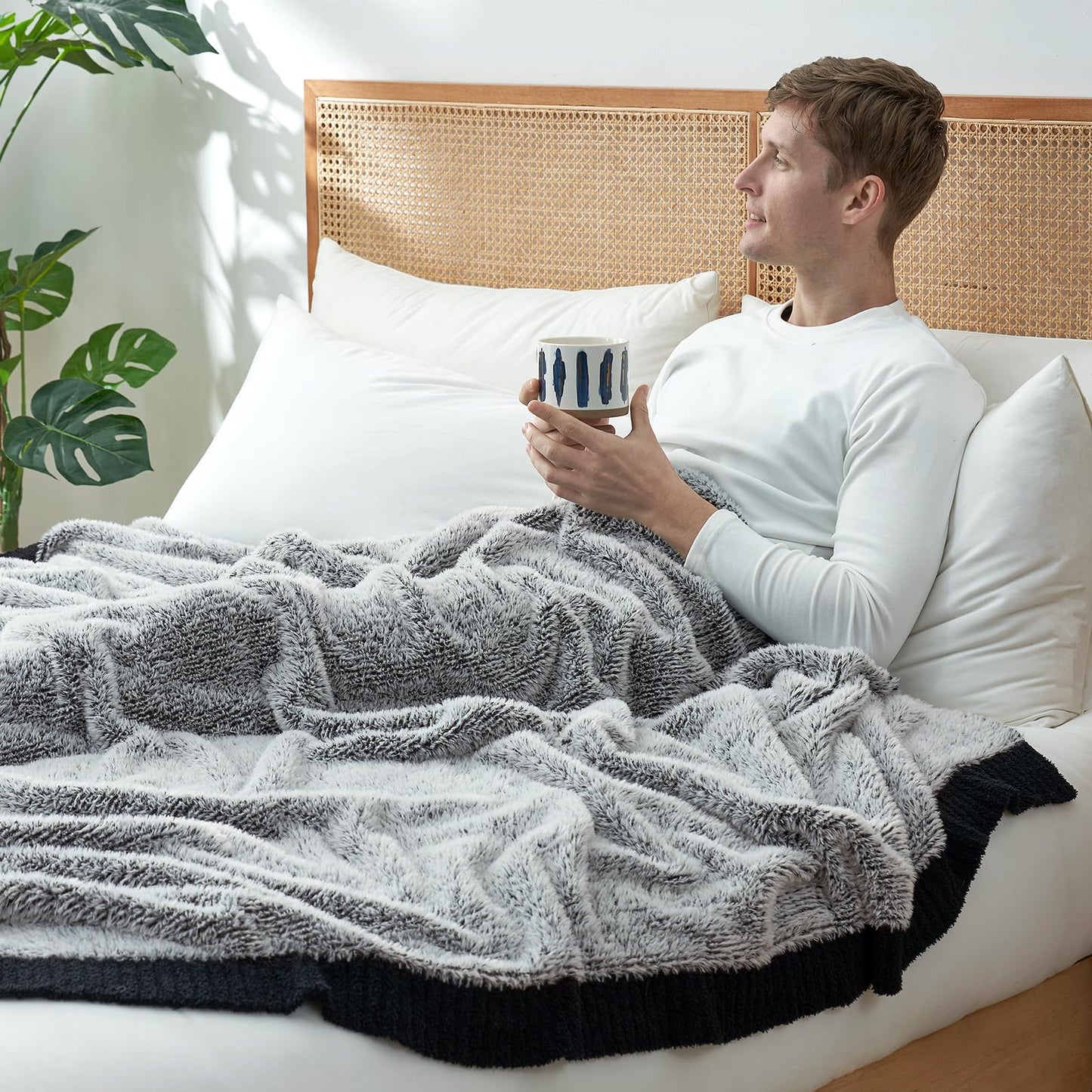 Reversible Soft Throw Blanket for Couch