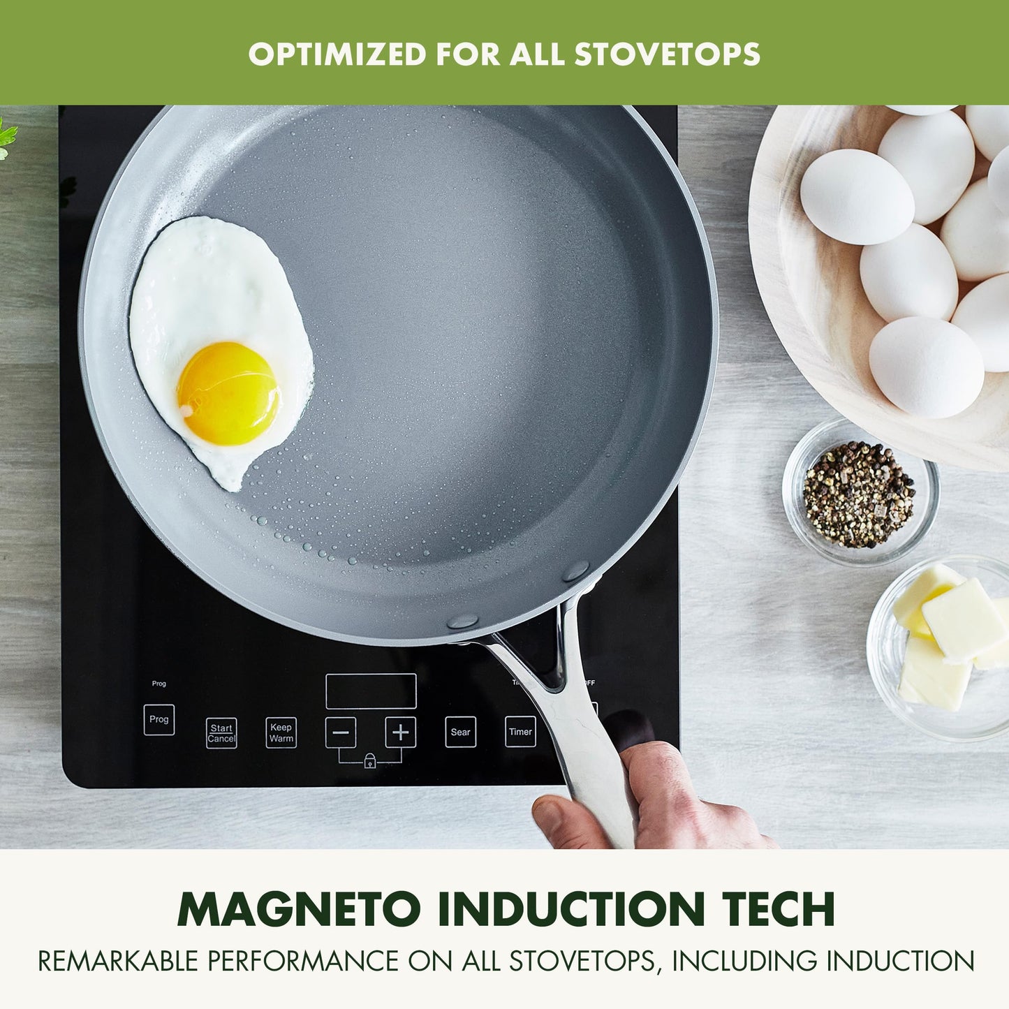 GreenPan 3-Piece Hard Anodized Fry Pan Set