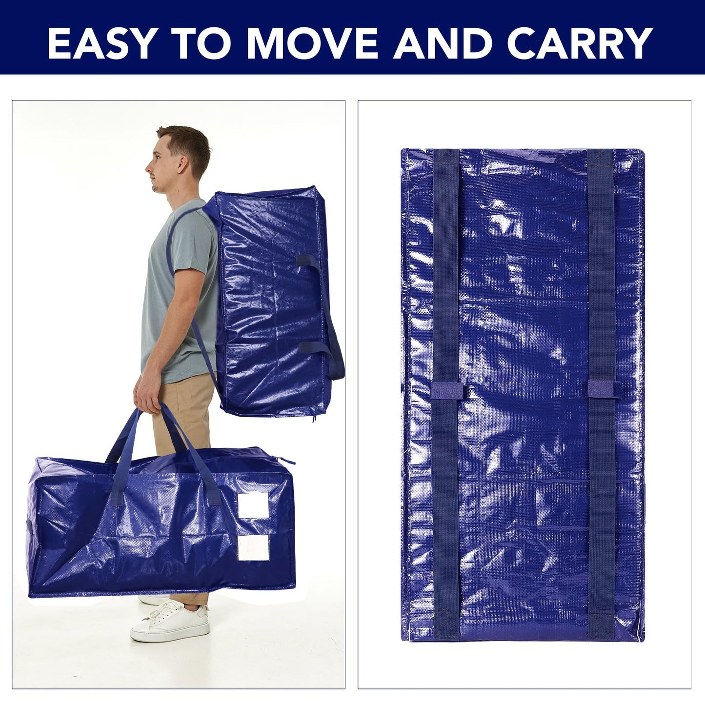 6 Pack Heavy Duty Moving Bags with Backpack Straps
