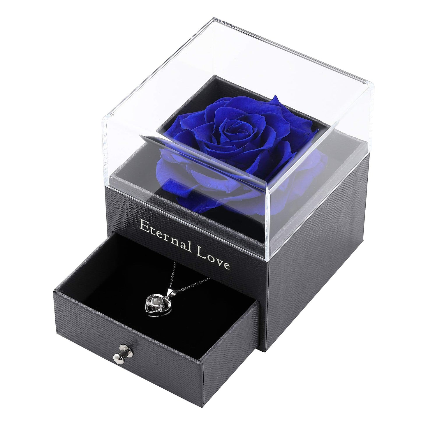 Preserved Flower Rose Necklace Gift Set for Her