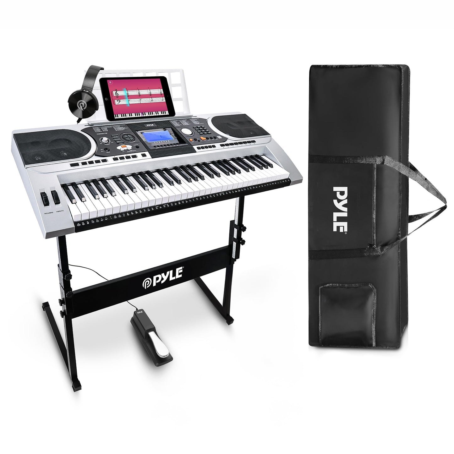 61-Key Portable Electronic Piano with Case and Stand