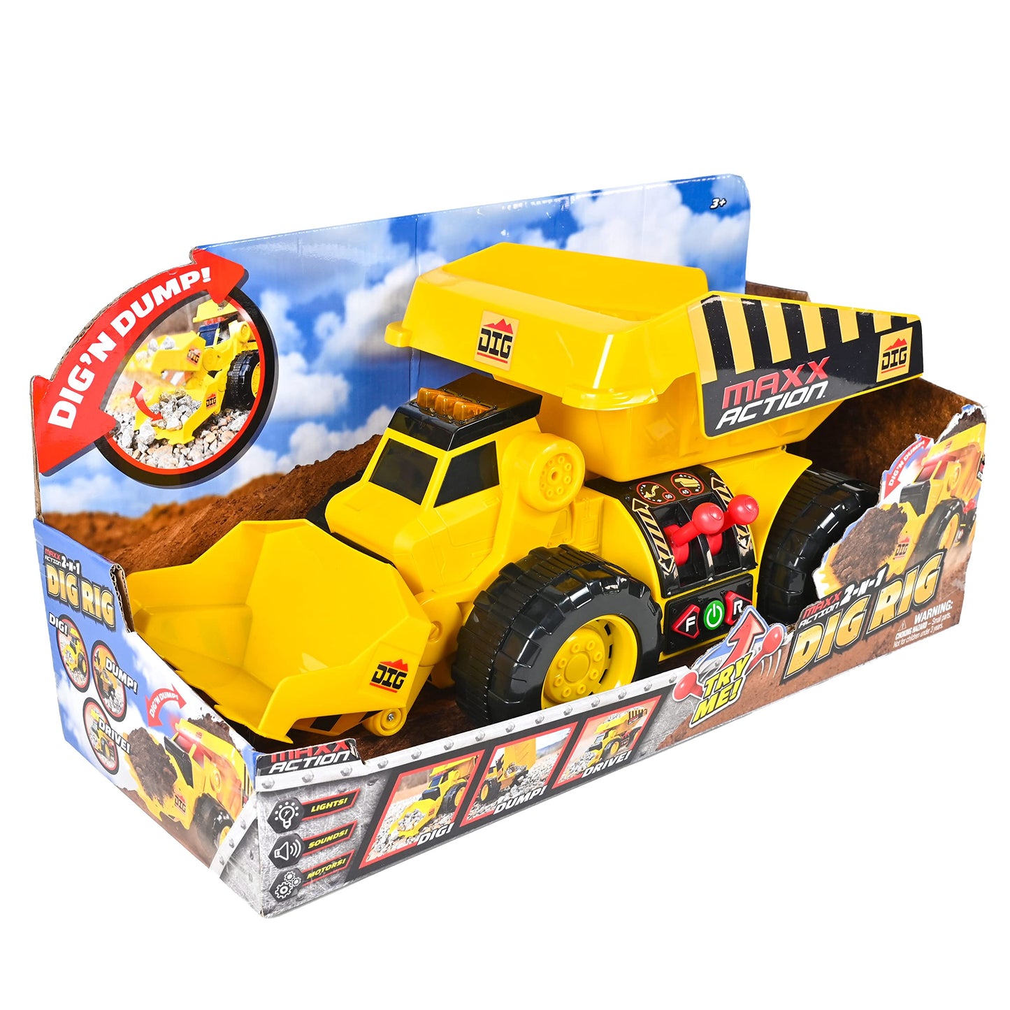 Maxx Action Motorized Excavator and Dump Truck Toy
