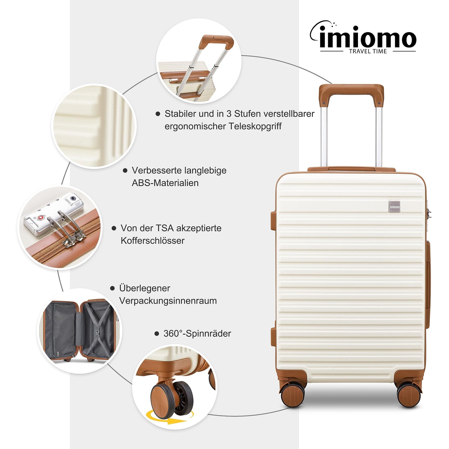 imiono Luxury Hardside Suitcase Set With Spinner Wheels