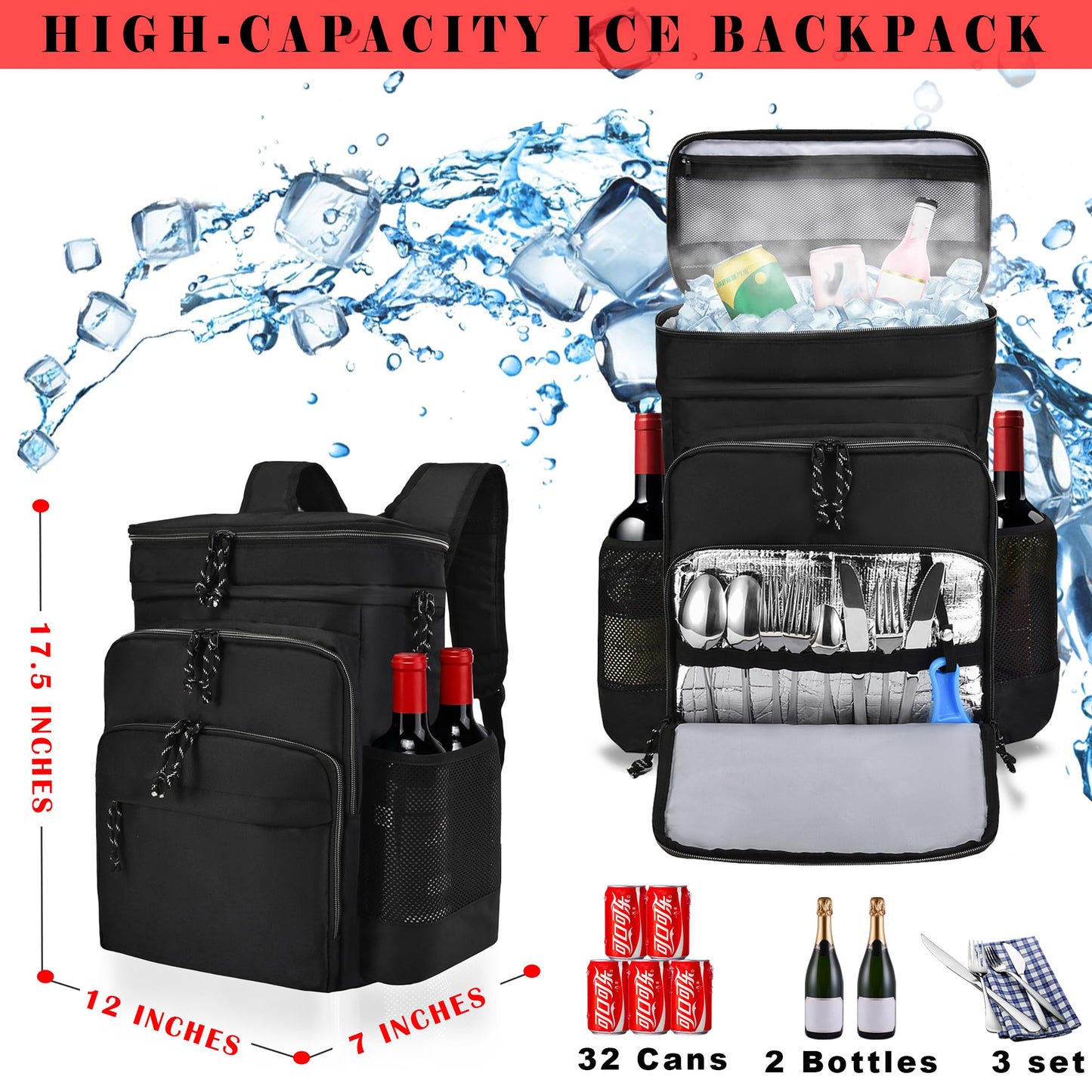 Double Deck Cooler Backpack for Camping & Hiking