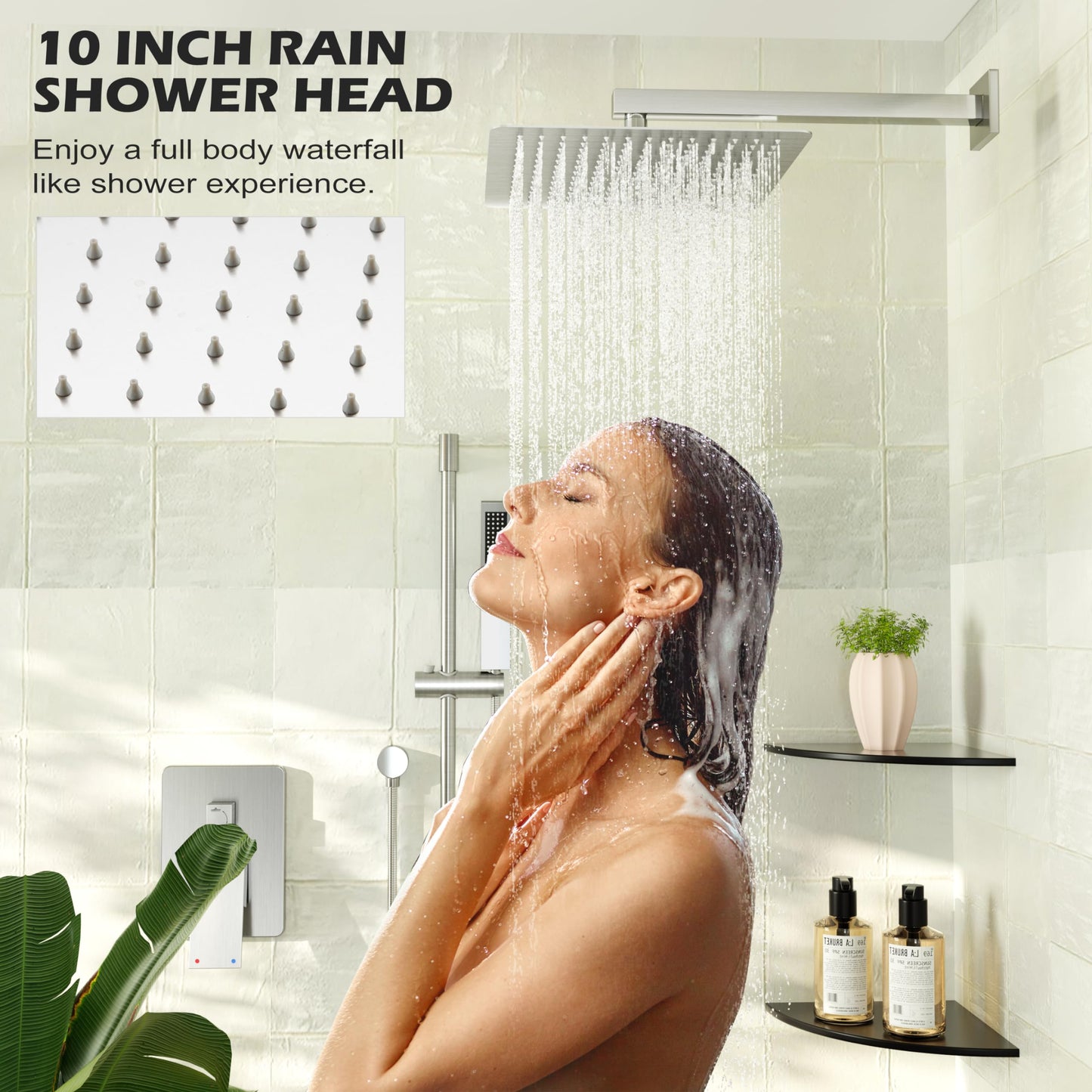 HomGoo Rain Shower Faucet Set with Handheld