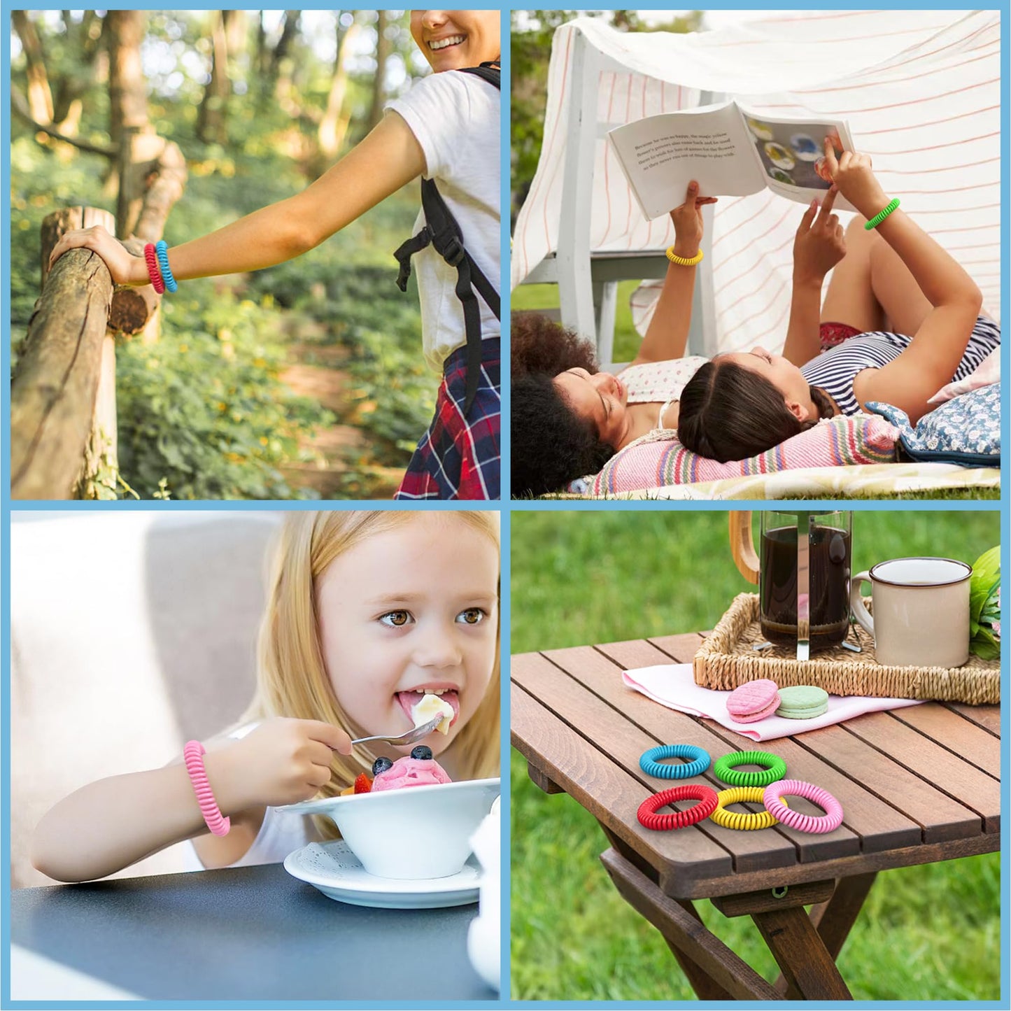 BuggyBands Mosquito Repellent Bracelets, 50 Pack DEET-Free Mosquito Bands for Adults and Kids, Individually Wrapped Waterproof Repellent Wristbands