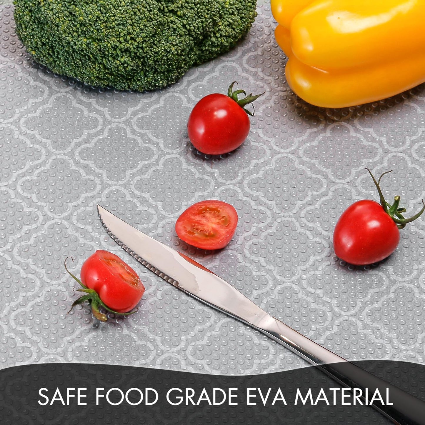 Cooyes Shelf Liner, Non-Slip Cabinet Liner, Washable Oil-Proof for Kitchen Cabinet with Modern Pattern, Durable EVA Shelves, Refrigerator, Storage, Desks, Pantry, Non Adhesive Drawers